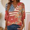 Womens Spring Tops Summer Shirts for Women Womens Summer Shirts Dressy Tops for Women Casual Printed Blouse V Neck Loose Fit