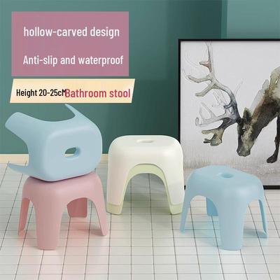 Compact Thickened Plastic Stool for Living Room, Bathroom, and Kids