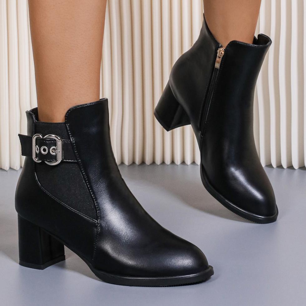 Fashion Women Boots 2024 Autumn Winter Fashion Retro Platform Heeled Side Zip Short Boots Women Outdoor Casual Comfortable Women Shoes