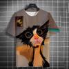 Funny Animal Cat Pattern 3D Print Men's T-Shirts Summer Women Streetwear Fashion Oversized Unisex T Shirt Men Clothing