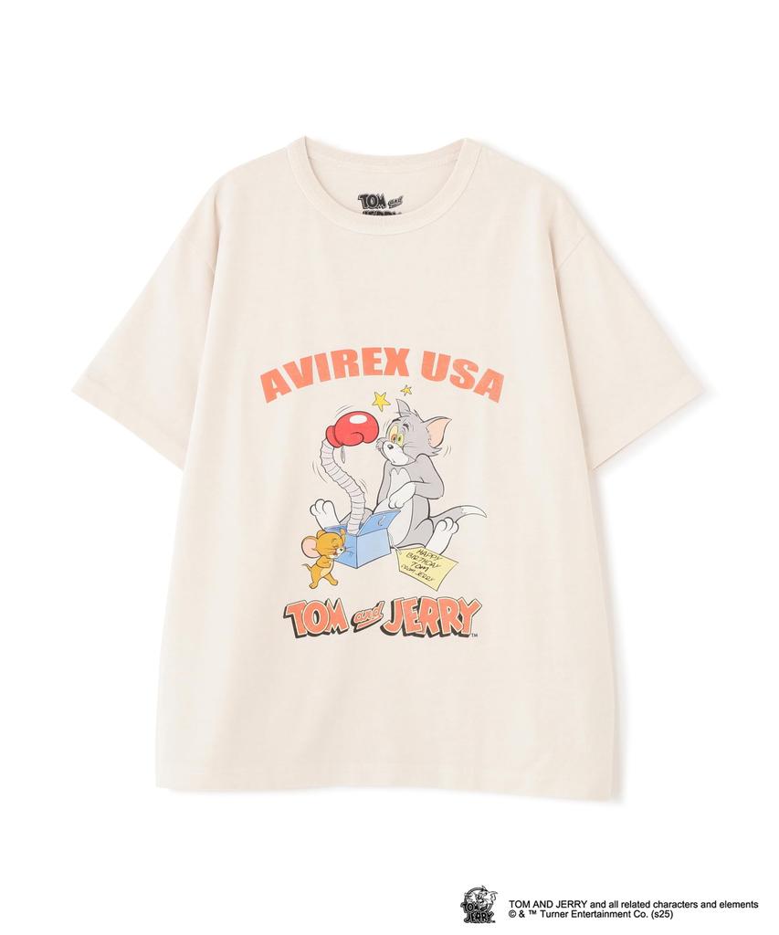 Avirex Tom and Jerry S S T-Shirt, Women's, F 033, Off-White, 783-5135619