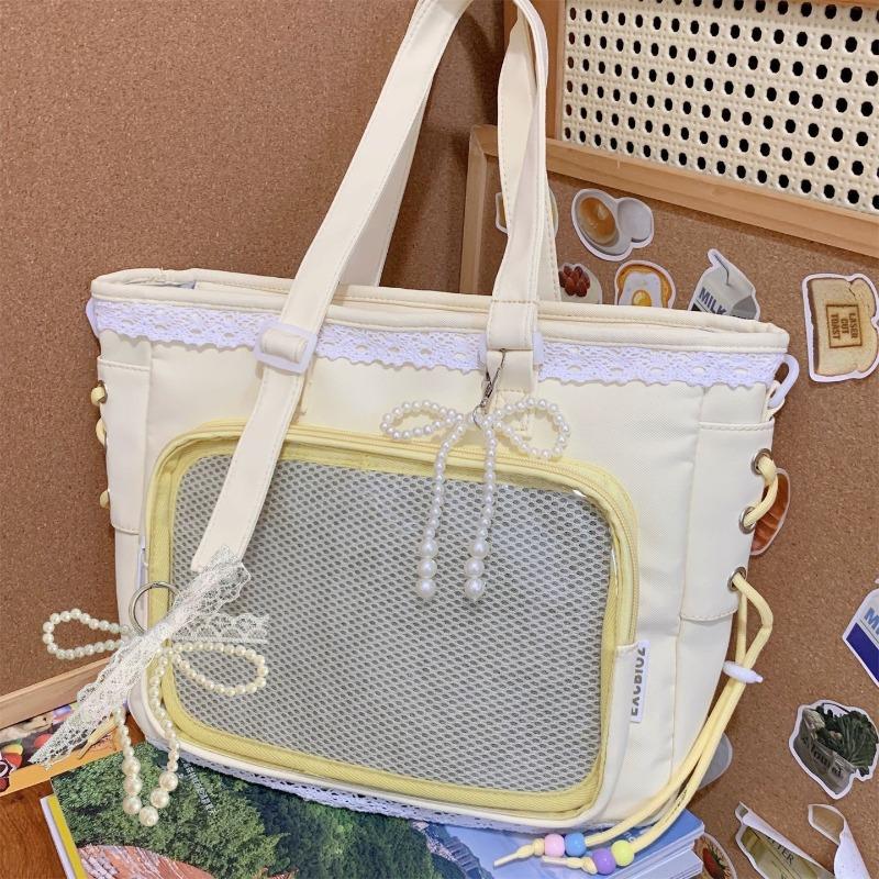 Japanese Ins New High-value, Fresh, Sweet and Transparent Pain Bag, Girl Light and Large-capacity Tote Bag