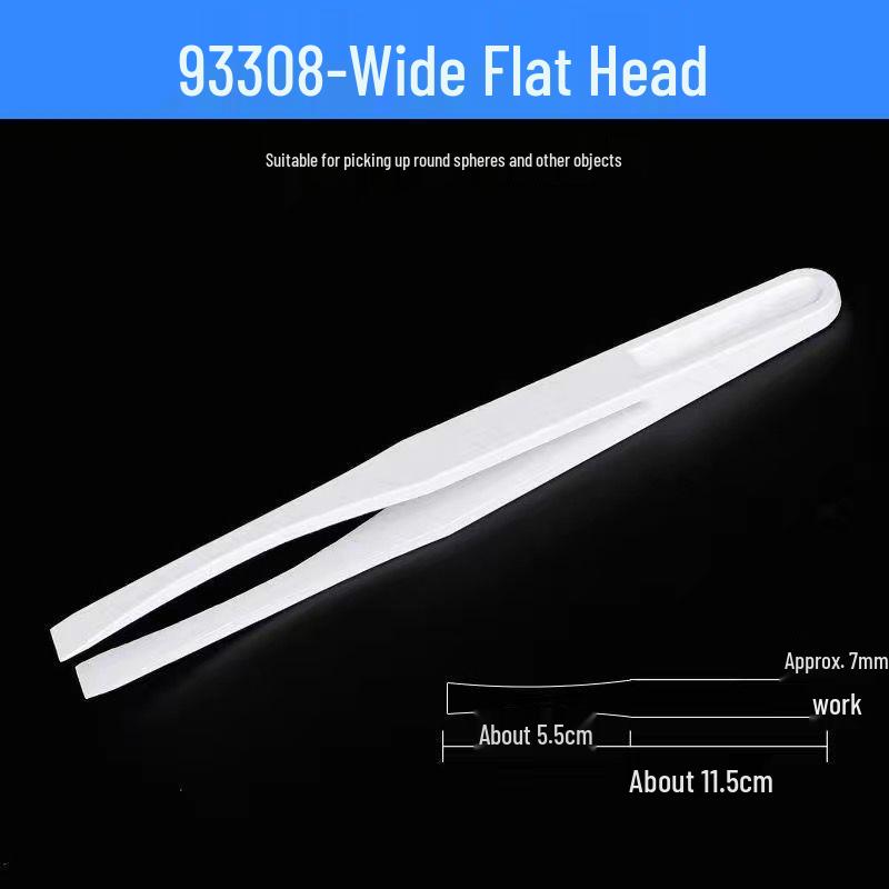 

Anti-static Carbon Fiber Tweezers: White Flat, Bent, Pointed, Flat Nose & Round Nose Heads for Electronics