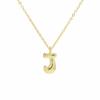 18K Gold Plated Balloon Bubble Hip Hop Necklace with 26 English Letters for Women