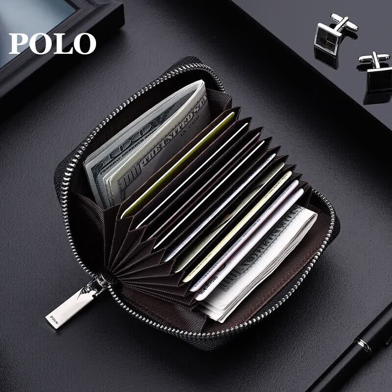 POLO Card Holder, Multi-Card Accordion Wallet, Portable Coin Purse, Business Card Case