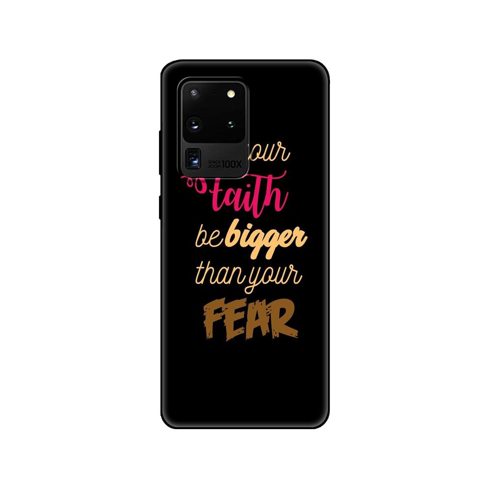 Black tpu Case For Samsung galaxy S20 /S20 PLUS/S20 ultra/S20+ /S20FE back cover  Faith Christian Religious Jesus text art
