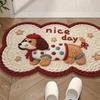 Cartoon Absorbent Mat Weaving Texture Floor Mat Creative Anti Slip Mat  Kitchen