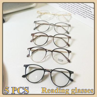 5PCS Reading Glasses Anti-blue Light Computer Glasses for Eldly Fashion Glasses Unisex Degree 0~+400°