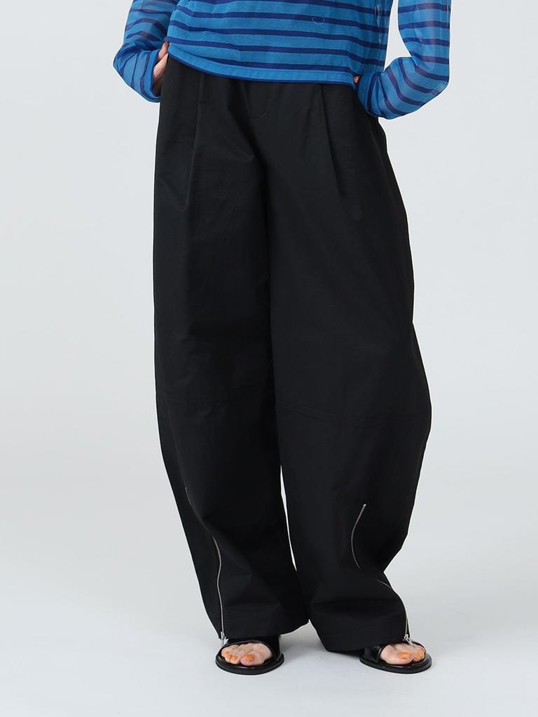 Ray Beams Women's Zip-Up Hem Curve Pants, Black 1