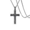 Europe and America Hip-Hop Men's Trendy Stainless Steel Chain Cross Pendant Necklace Punk Rock Style Accessory