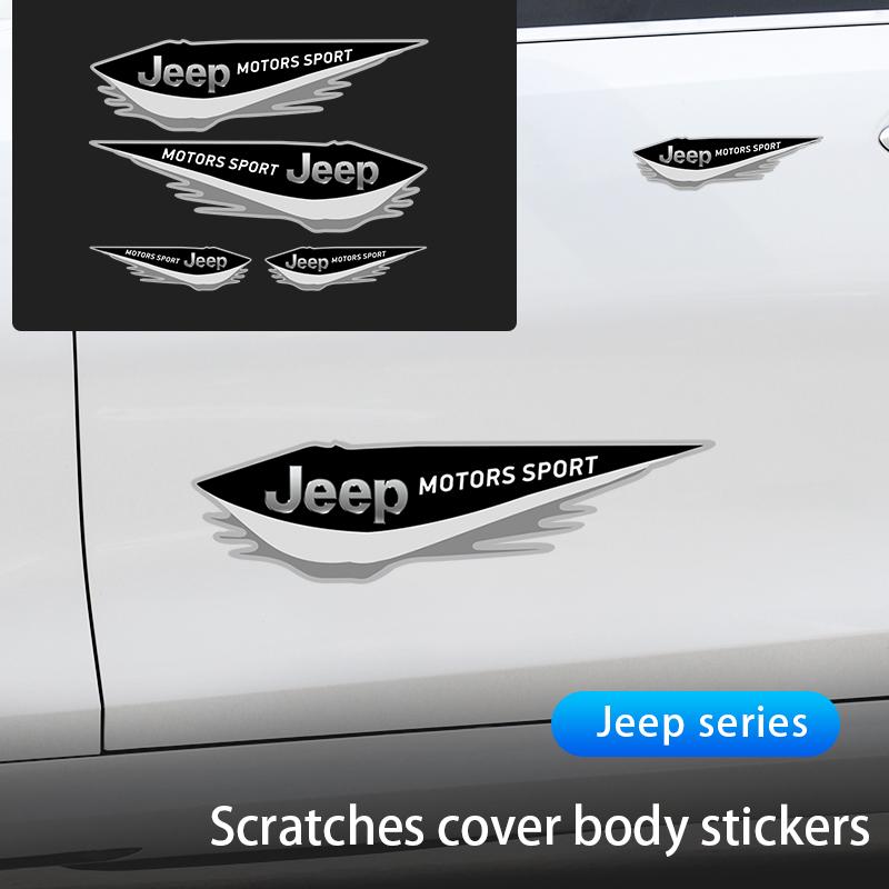 4Pcs Car Sticker Styling Metal 3D Logo Badge Decal Sticker For Jeep Grand Cherokee Wrangler Gladiator Compass Renegade Wagoneer ALM1