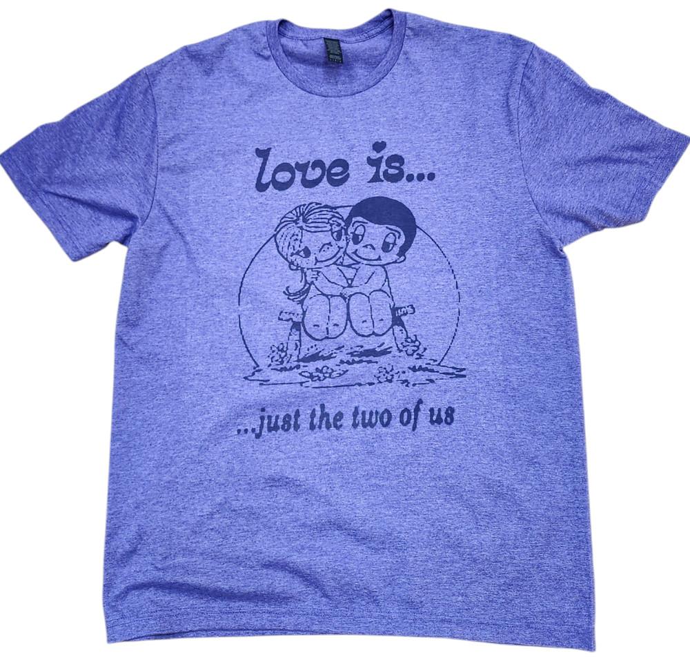 1972 Kim Casali LOVE IS Men color royal blue Tshirt Night Light Comic LA Unisex T-Shirt XXXXL