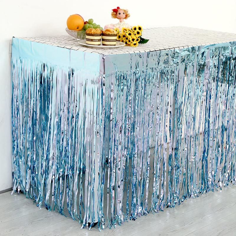 275x75cm Tinsel Table Skirt - Party & Event Decoration