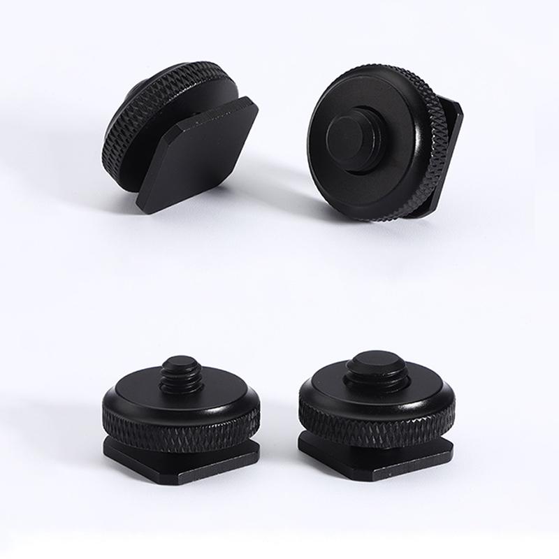 Professionelle 1/4" 3/8" Muttern Stativ Befestigungsschraube Schwarz Auf Blitzschuhadapter