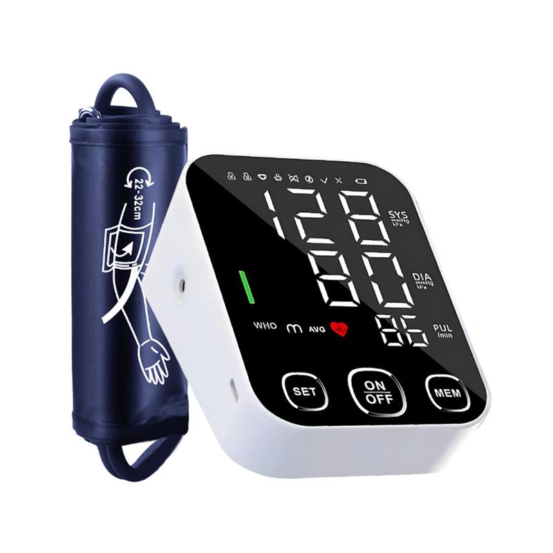 Automatisches Oberarm-Blutdruckmessgerät mit Sprachansage Digitaler BP-Manschette Sphygmomanometer Heimgebrauch Gesundheitsgerät