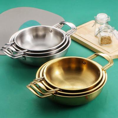 Korean Cuisine Stainless Steel Double-Ear Ramen & Soup Pot