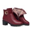 Fashion Women Leather Boots 2025 Winter Thick Wool Lined Warm Snow Mother Leather Boots Short Soft Sole Cotton Shoes