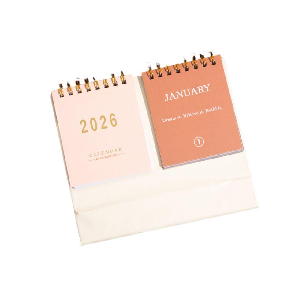 Double Sides 2026 Desktop Calendar Spiral Binding Memo Calendar Checklist Planner  Office Use
