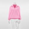 Zipped Pink Sweatshirt Woman Fashion Pullover Oversized Hoodie Y2K Street Style Women Fleece Winter Coats Jackets