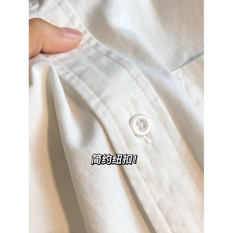 White cotton shirt women's inner and outer shirt loose top 1116 spring and autumn