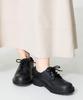 Tank sole lace-up rain shoes/Women's R-1022 BLACK-M