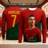 2026 New Hot Selling Cristiano Ronaldo Fashion Printed Pattern Men's Fan Commemorative Long-sleeved T-shirt Kids Outdoor Sports