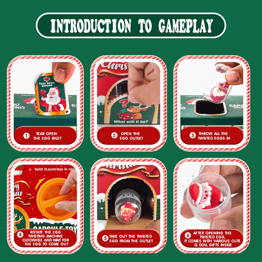 Lovely Chirstmas Cartoon Capsule Machine Toy DIY Interesting Reusable Toys Novelty Gift For Kids