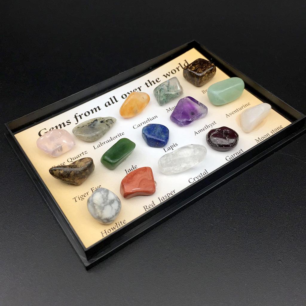 Colors Natural Stone Collection Set Box Stone Specimen for Art Collection