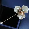 1PC Ladies' Elegant Floral Pin with Imitation Pearls and Synthetic Artificial Gemstones