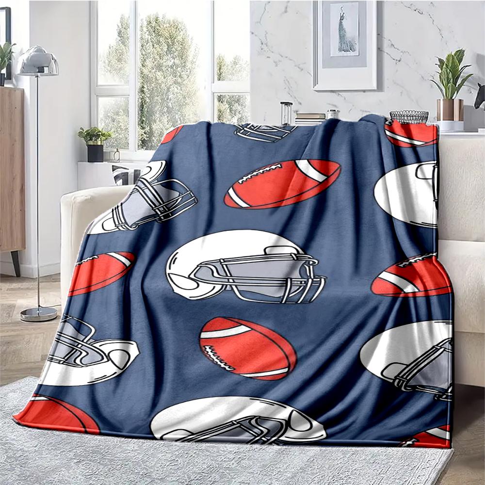 American football Theme Printed Blanket - Perfect for Couch, Bed, Travel & Outdoor Use | Machine Washable, Cozy & Durable.