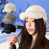 2025 Women Korean Faux Mink Fur Baseball Cap Autumn Winter Solid Color Thick Plush Visor Hat Fashion Outdoor Warm Coldproof Hats