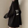 Women's Round Neck Long Sleeve Tunic Tee Loose Fit Casual Letter Print Top Oversized T-Shirt