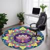1 Stück Mandala Kunst Büro Runder Teppich, Rutschfest, Weicher und Langlebiger Büroteppich für Innendekoration, Perfekt für das Büro