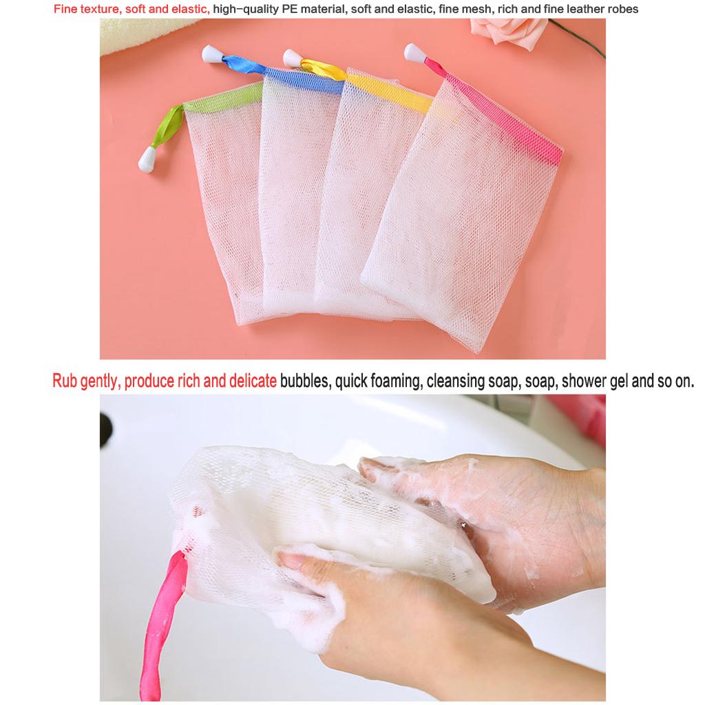 Portable Hangable Travel Foaming Mesh Net Cleansing Foam Mesh Face 2Pcs/Set