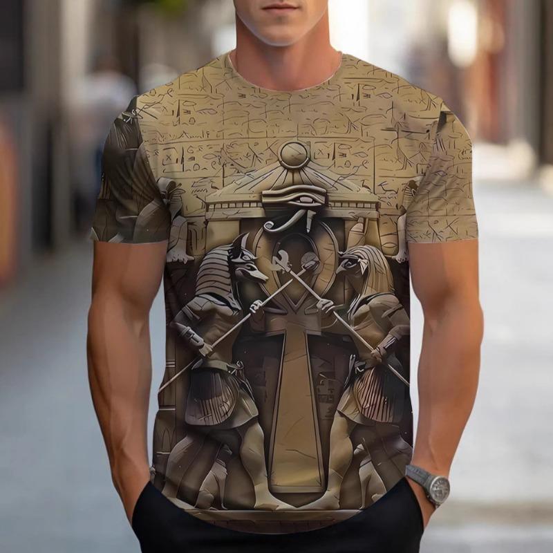 

Summer Men s Round Neck Short Sleeved T-shirt 3D T-shirt Trendy Top Printed Shirt S