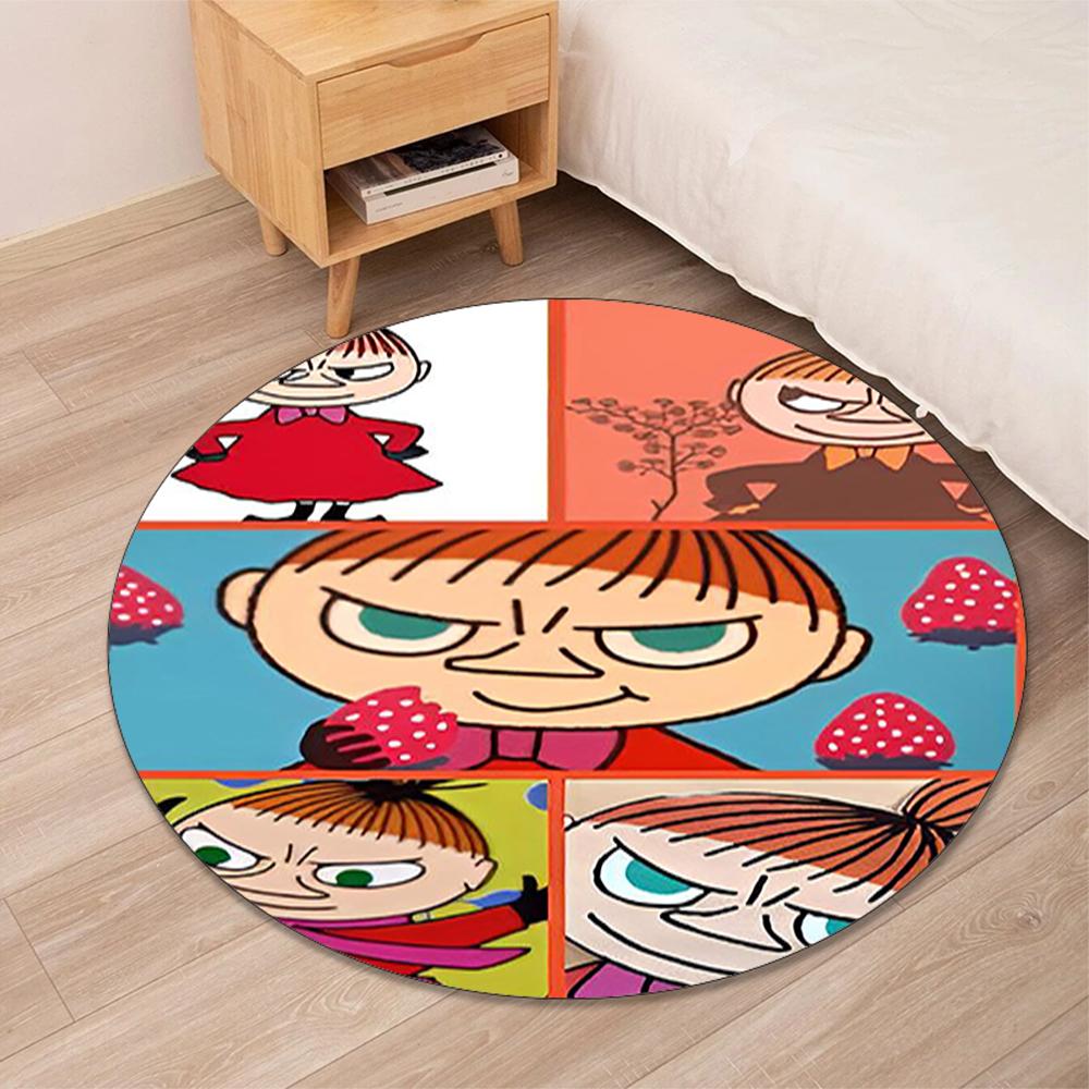 Little My Printed Round Rug Carpet Chair Rug Area Rug Entryway Doormats,for Office Chair Living Room Bedroom Kitchen Room.