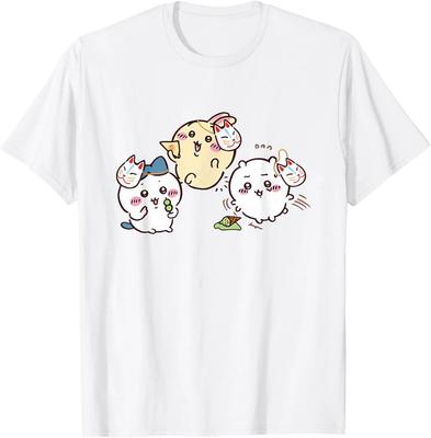 Süßes Chikawa Meme 100% Baumwolle T-Shirt Herren T-Shirts Oberteil