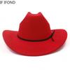 Winter Herbst Western Cowboy Hut Für Frauen Männer 8CM Birm Gentleman Jazz Caps Cowgirl Kirche Hüte sombreros de vaquero