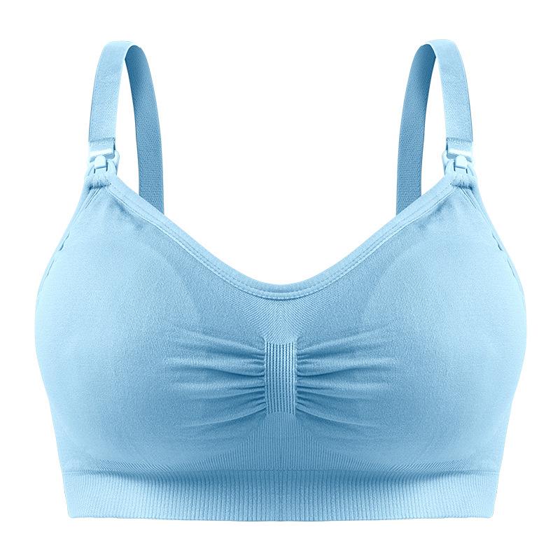 Women's Plus Size Maternity Nursing Bra, Front Open Wireless Push Up Seamless Breastfeeding Lingerie