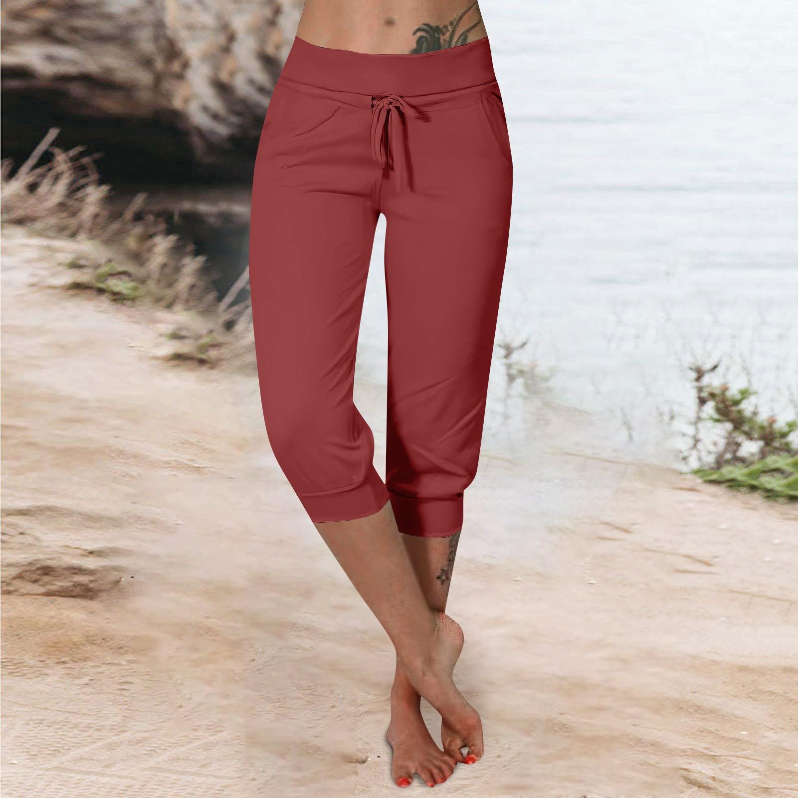 

Брюки для женщин, укороченные шорты для женщин, летние новые повседневные эластичные модные повседневные брюки XL