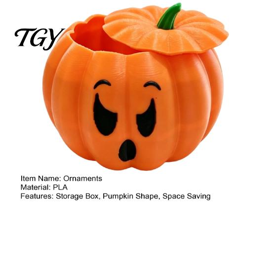 Cute Pumpkin Trinket Case 3D Printed Devil Storage Box with Lid, Funny Ghost Face Decor Halloween Decoration, Desktop Organizer for Jewelry And Small
