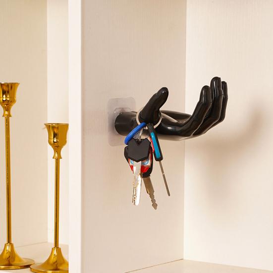 Wall Hook Punch-free Trace-less Eco-friendly Creative Convenient Decorative Resin Hand Shape Storage Hook Key Accessories