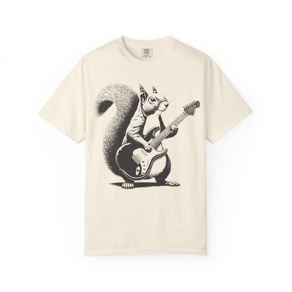 Rockin' Squirrel T-Shirt: Unisex Garment-Dyed Cotton Tee