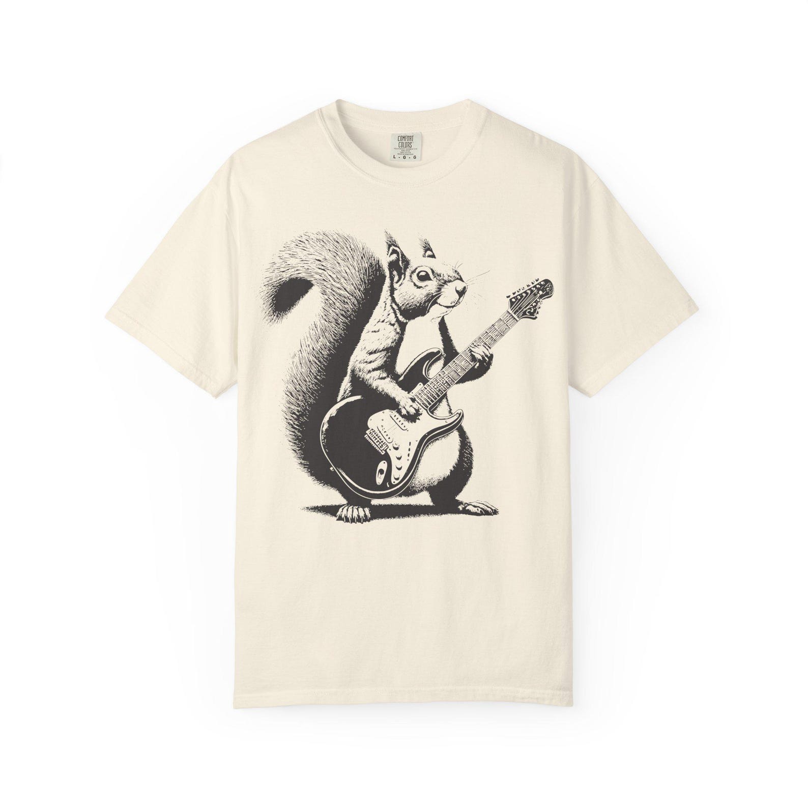 Rockin Squirrel T-Shirt: Unisex Garment-Dyed Cotton Tee 2XL