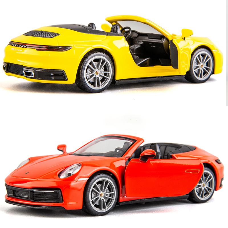 1:32 Porsche 911 Carrera Cabriolet Legierung Muscle Car Modell Sound und Licht Pull-Back Kinderspielzeug Sammlerstücke Geburtstagsgeschenk