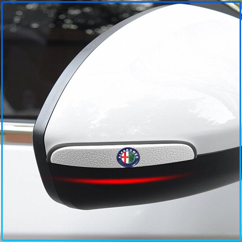 4 Peças Tira Anticolisão para Porta de Carro Adesivo de Proteção para Espelho Retrovisor Para Alfa Romeo 147 159 156 Giulietta Giulia Mito Spider Alpha Apoio de Cabeça