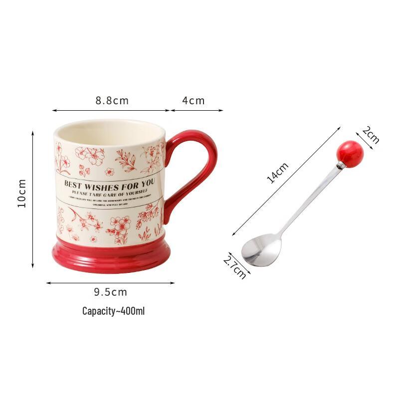 Classical Ceramic Coffee Mug with Spoon