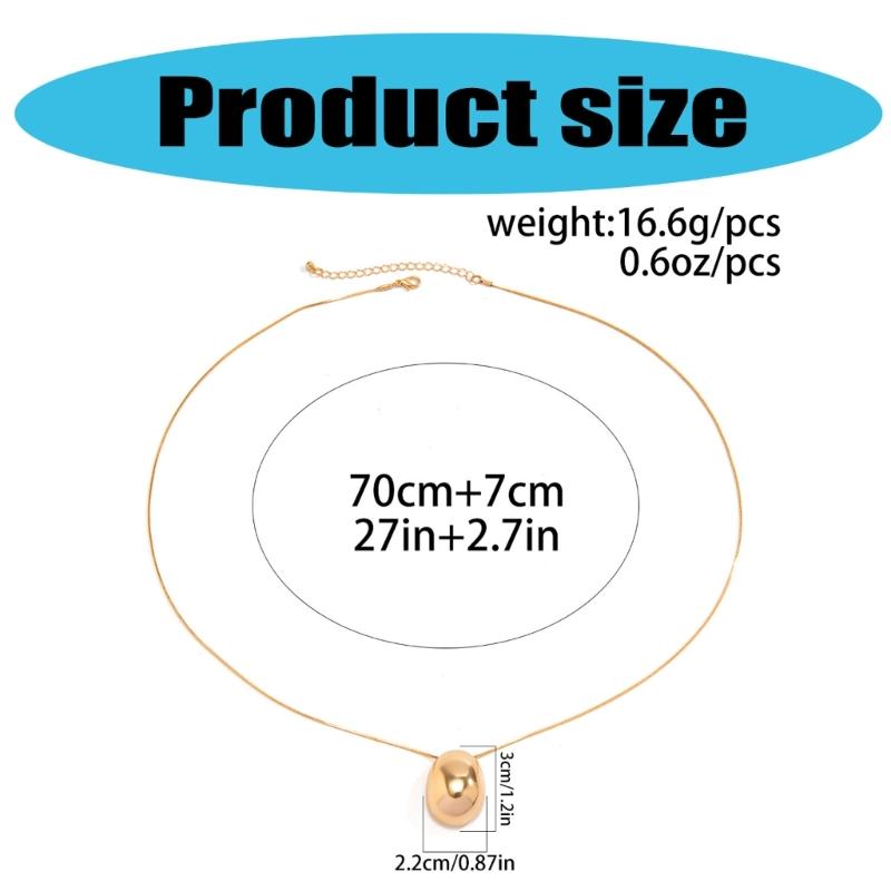 Elegant Comma Teardrop Necklace Pendant Necklace Alloy Texture Comfortable Sweater Chain Suitable for Fashionable Look