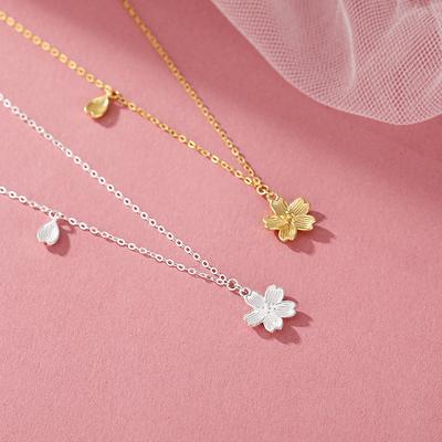 Exquis Collier Fleur pour Femme Nouveau Polyvalent Style Antique Petite Chaîne de Collier Fraîche