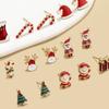 Hot Sale Pair/Set Christmas Elements Cane Socks Pattern Stylish Small Delicate Christmas Stud Earrings Set